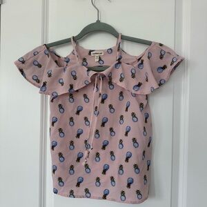 Monteau girl Pineapple Print Blouse